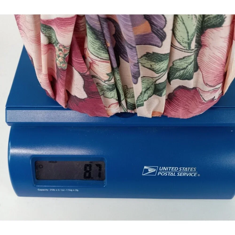 Tissue Box Cover 2 Piece Cloth Floral Cover Over Clear Plastic 5.5